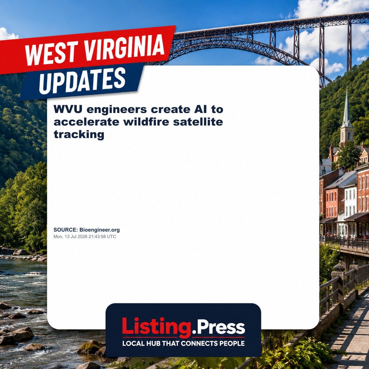 WVU engineers create AI to accelerate wildfire satellite tracking