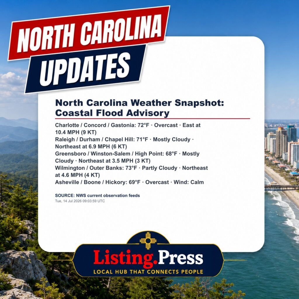 North Carolina Weather Snapshot: Coastal Flood Advisory