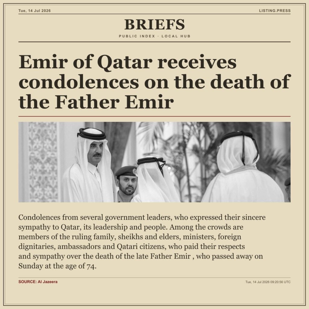 Emir of Qatar receives condolences on the death of the Father Emir