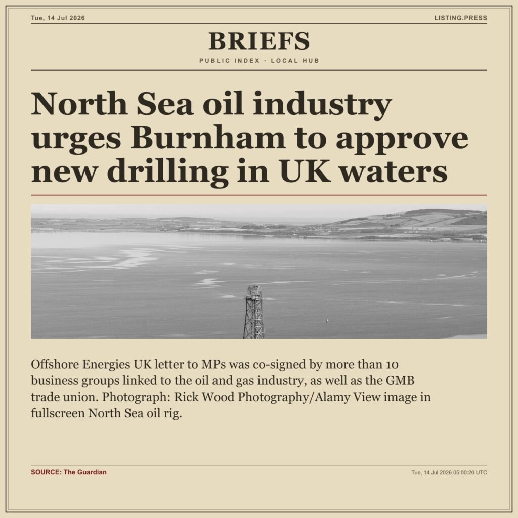 North Sea oil industry urges Burnham to approve new drilling in UK waters