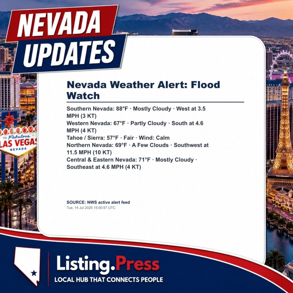 Nevada Weather Alert: Flood Watch