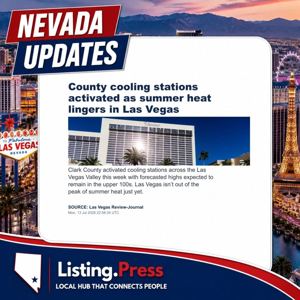 County cooling stations activated as summer heat lingers in Las Vegas