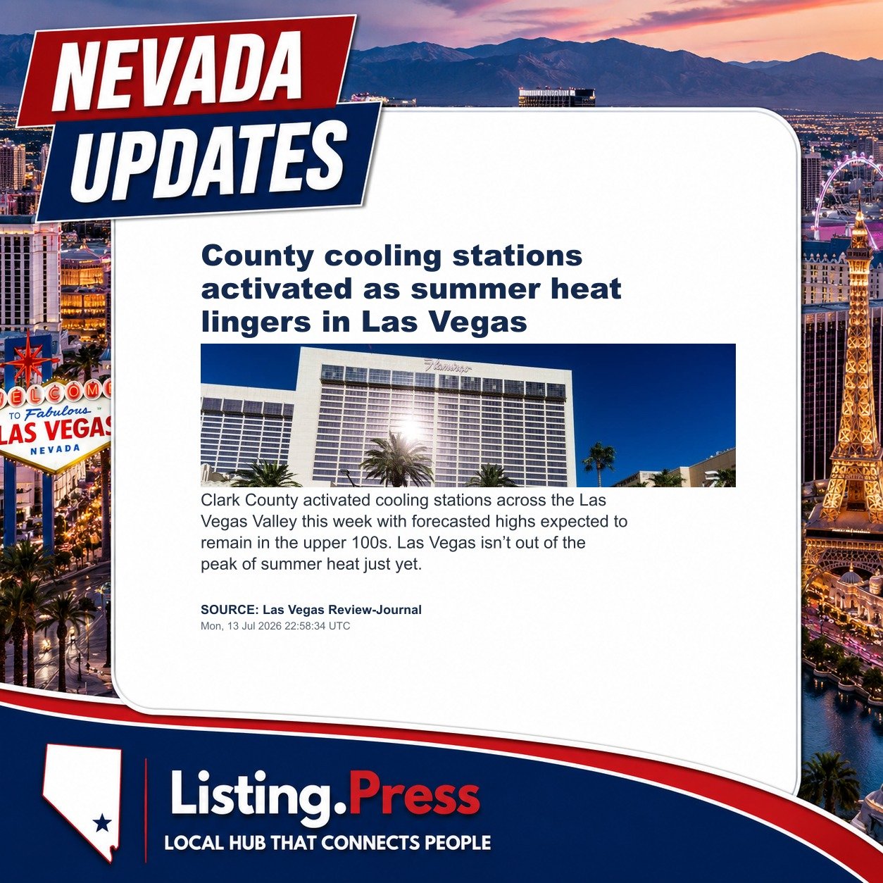 County cooling stations activated as summer heat lingers in Las Vegas