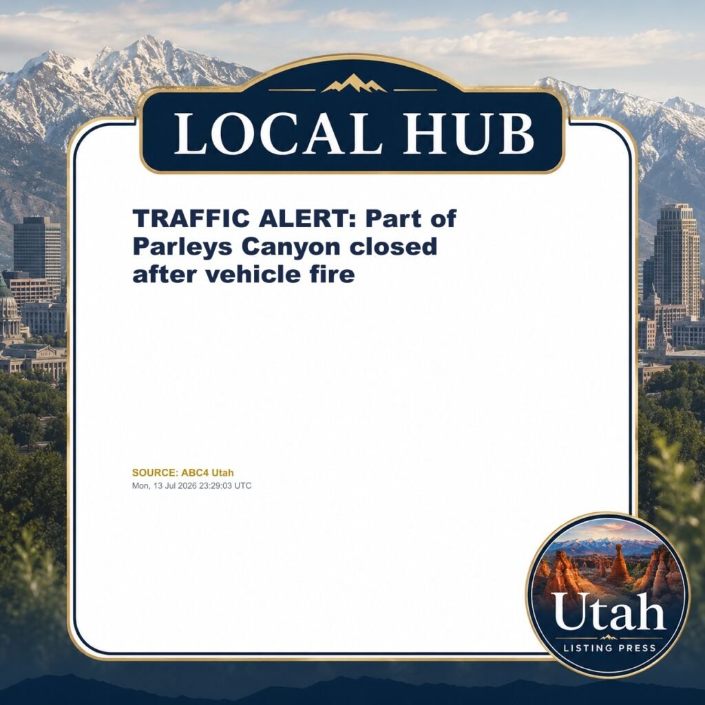 TRAFFIC ALERT: Part of Parleys Canyon closed after vehicle fire