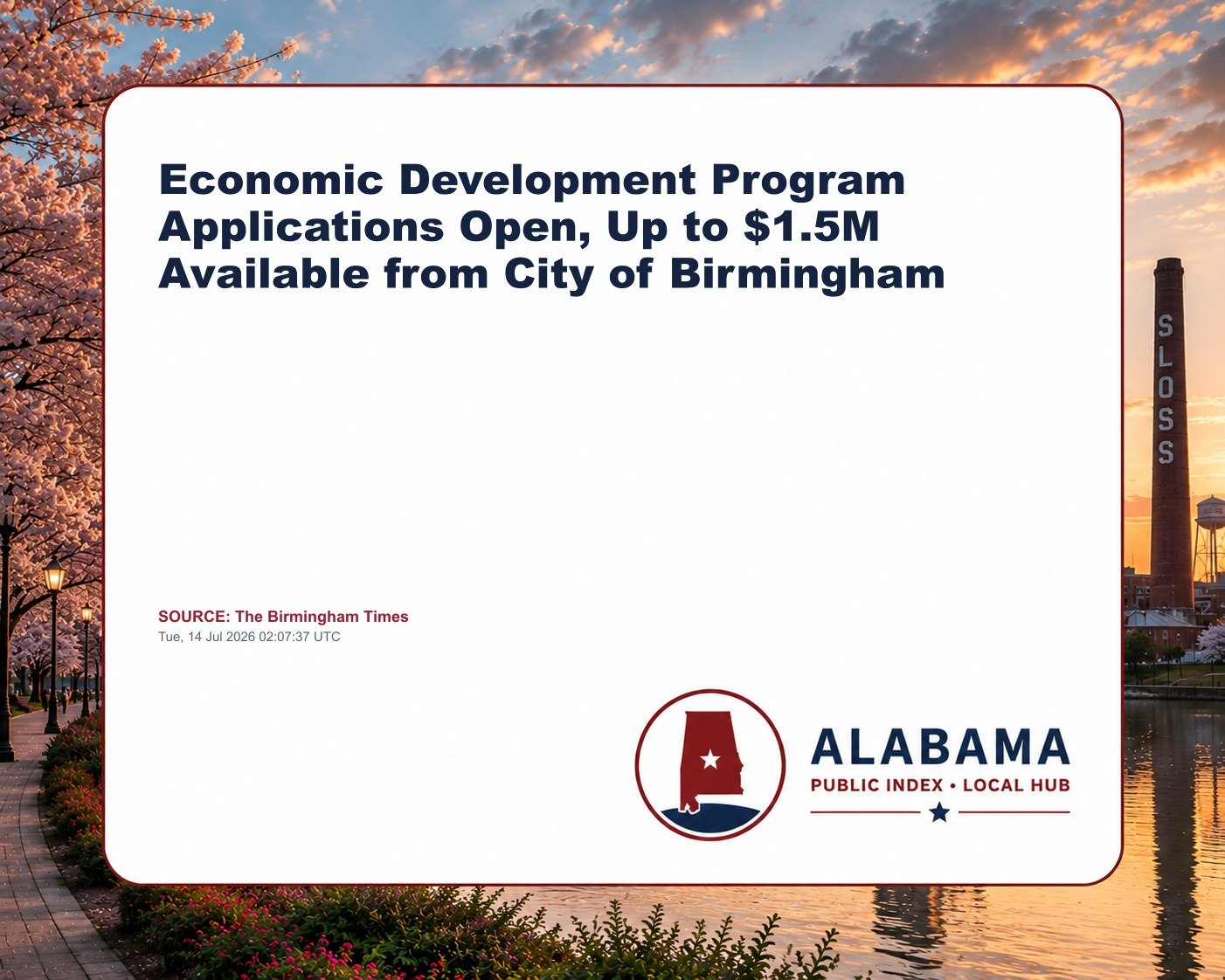 Economic Development Program Applications Open, Up to $1.5M Available from City of Birmingham