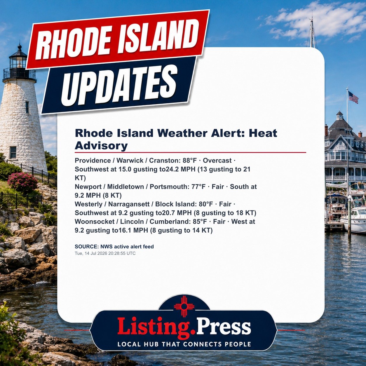 Rhode Island Weather Alert: Heat Advisory