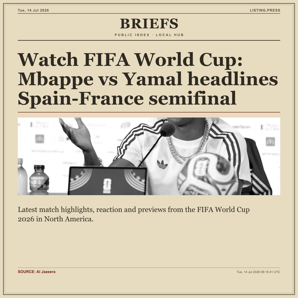 Watch FIFA World Cup: Mbappe vs Yamal headlines Spain-France semifinal
