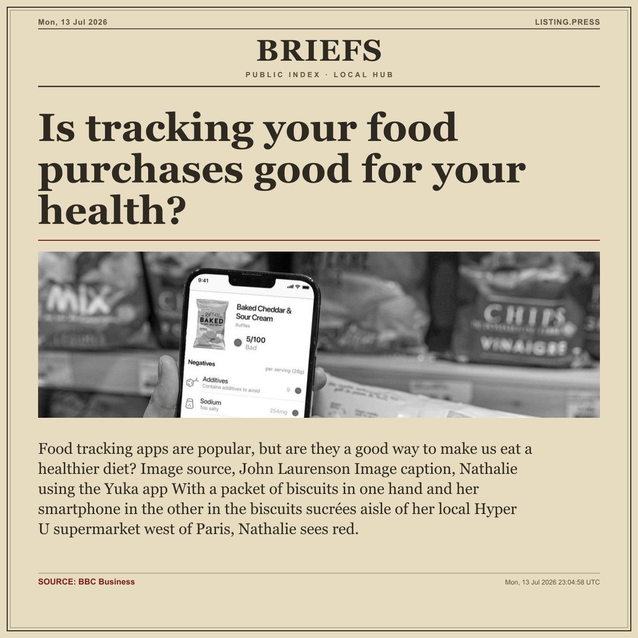 Is tracking your food purchases good for your health?