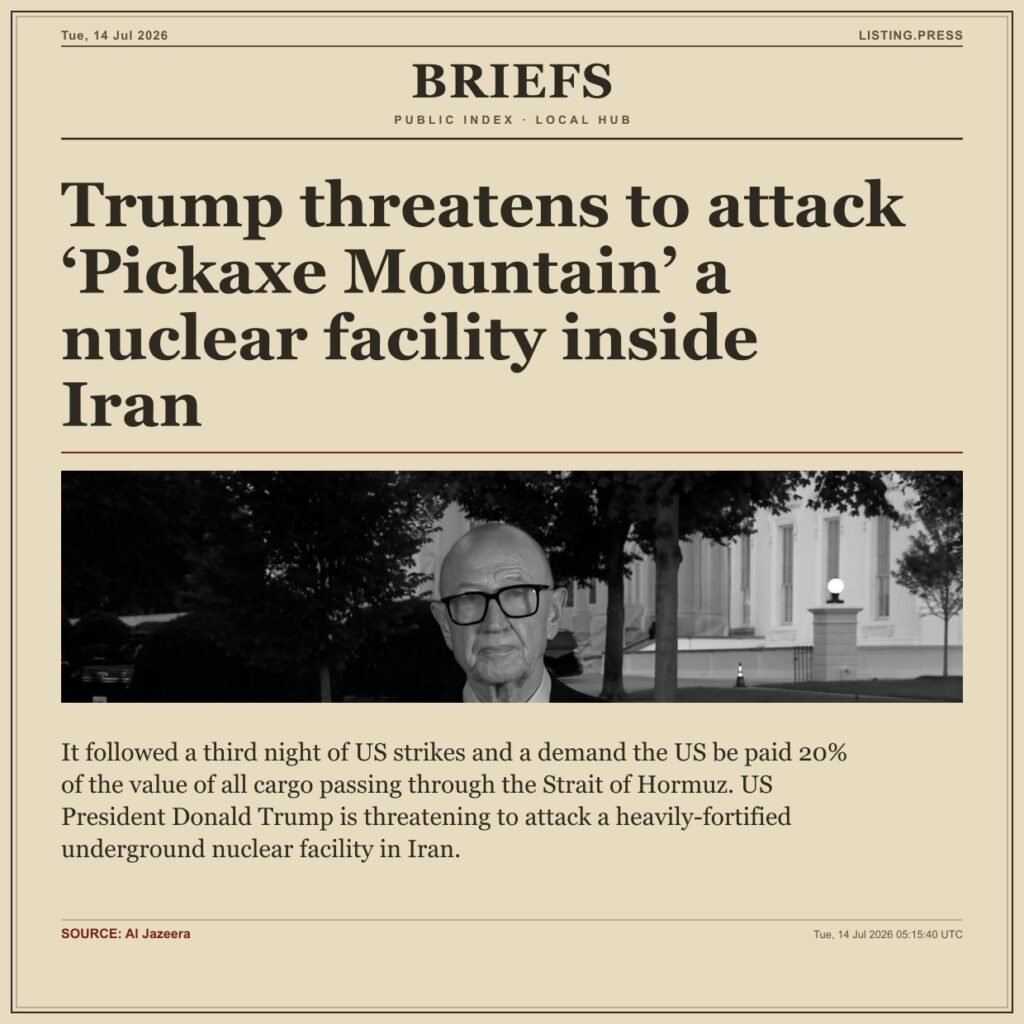 Trump threatens to attack ‘Pickaxe Mountain’ a nuclear facility inside Iran
