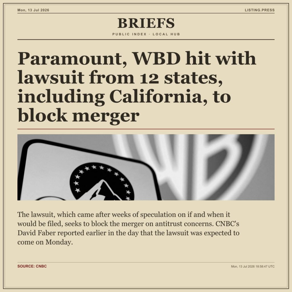 Paramount, WBD hit with lawsuit from 12 states, including California, to block merger