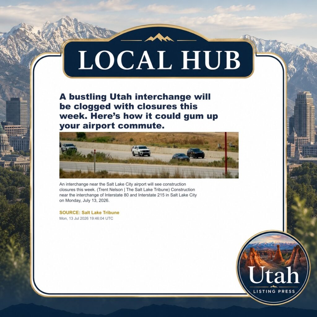 A bustling Utah interchange will be clogged with closures this week. Here’s how it could gum up your airport commute.