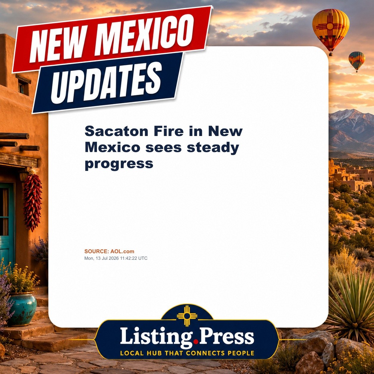 Sacaton Fire in New Mexico sees steady progress