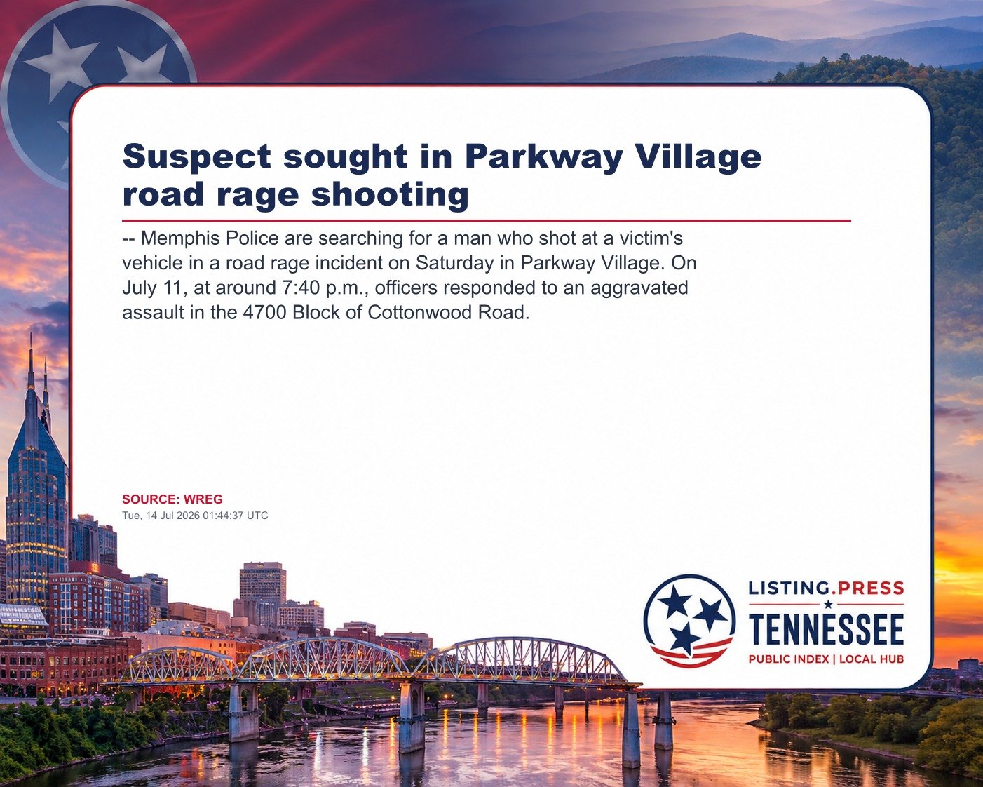 Suspect sought in Parkway Village road rage shooting