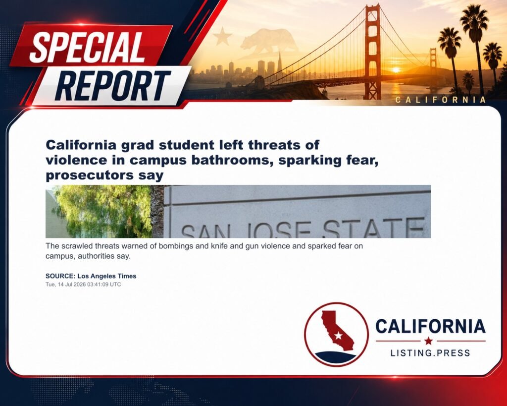 California grad student left threats of violence in campus bathrooms, sparking fear, prosecutors say