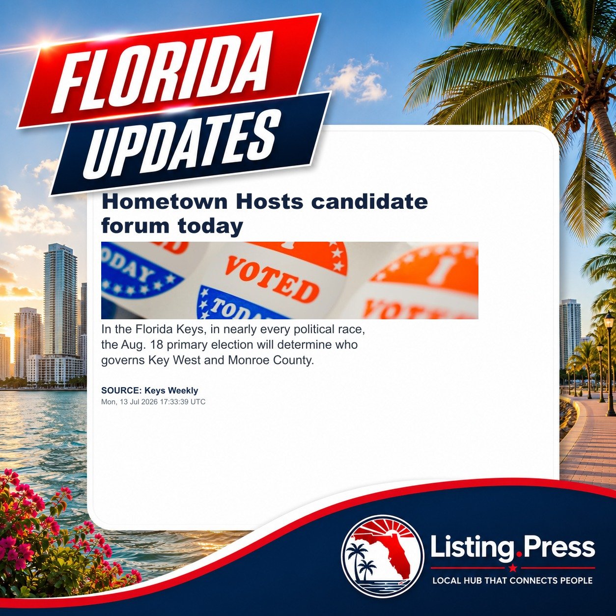 Hometown Hosts candidate forum today