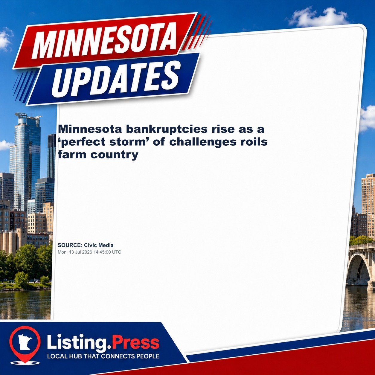 Minnesota bankruptcies rise as a ‘perfect storm’ of challenges roils farm country