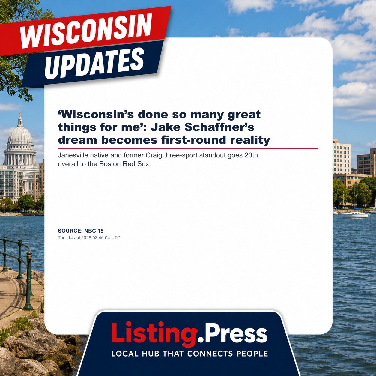 ‘Wisconsin’s done so many great things for me’: Jake Schaffner’s dream becomes first-round reality