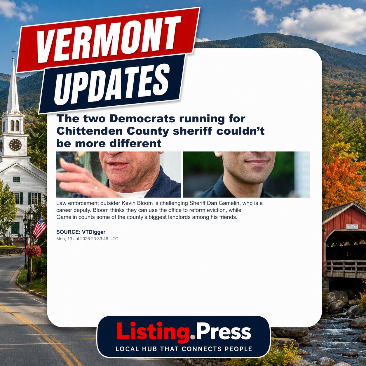 The two Democrats running for Chittenden County sheriff couldn’t be more different