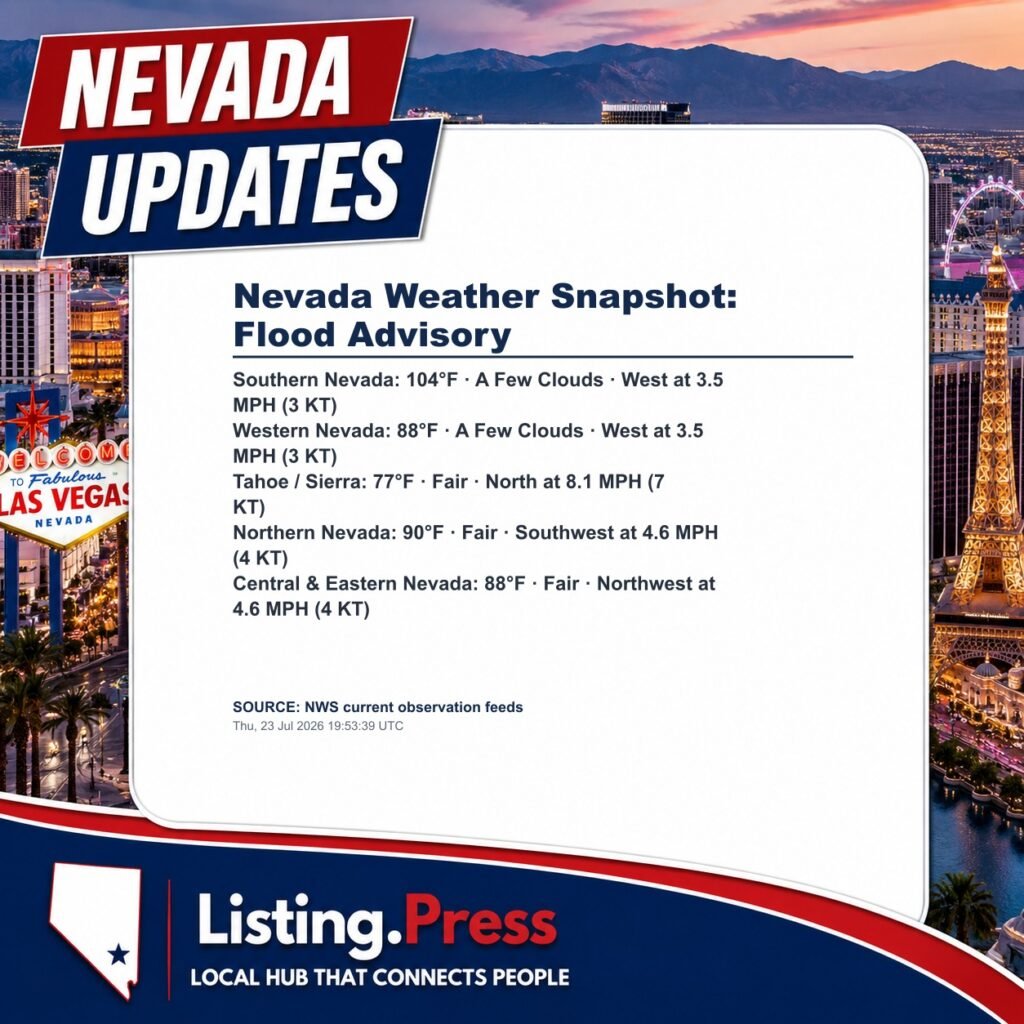 Nevada Weather Snapshot: Flood Advisory