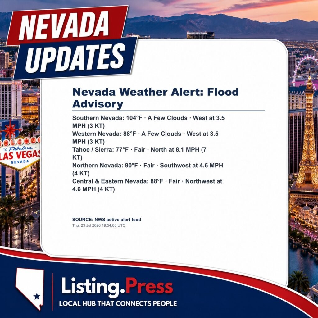 Nevada Weather Alert: Flood Advisory