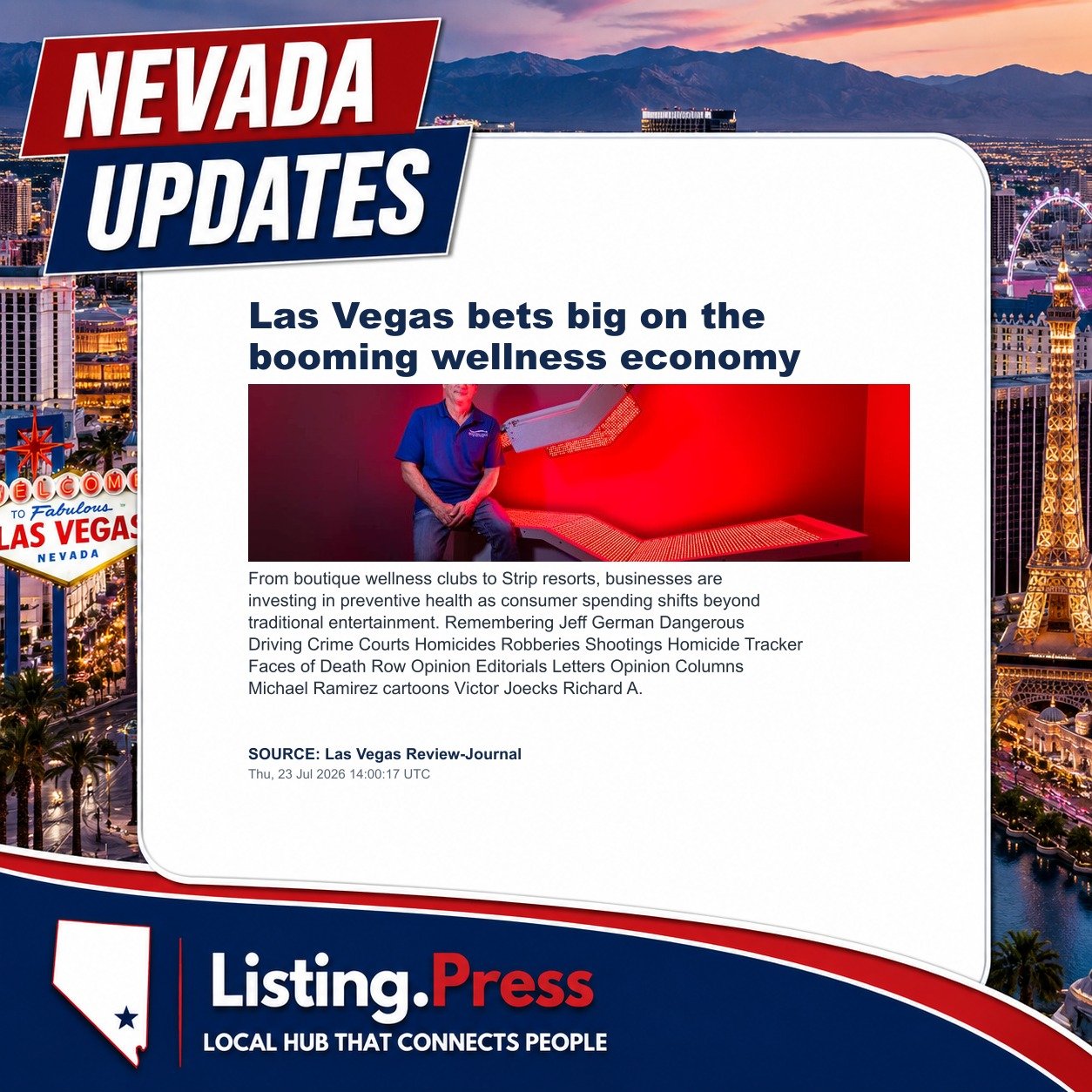 Las Vegas bets big on the booming wellness economy