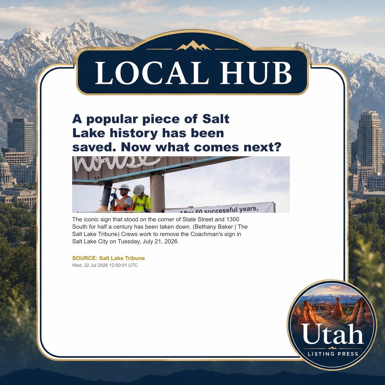 A popular piece of Salt Lake history has been saved. Now what comes next?