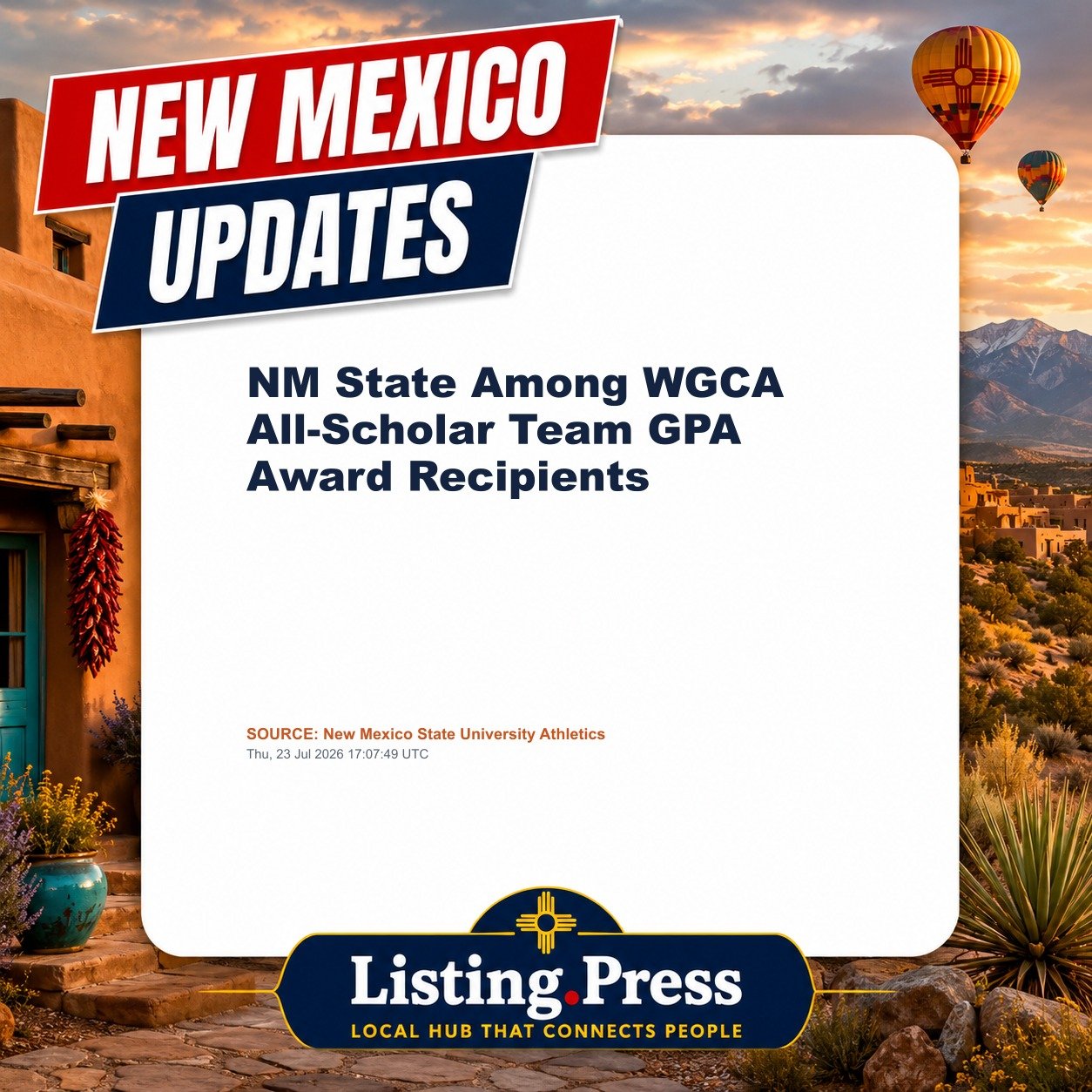 NM State Among WGCA All-Scholar Team GPA Award Recipients