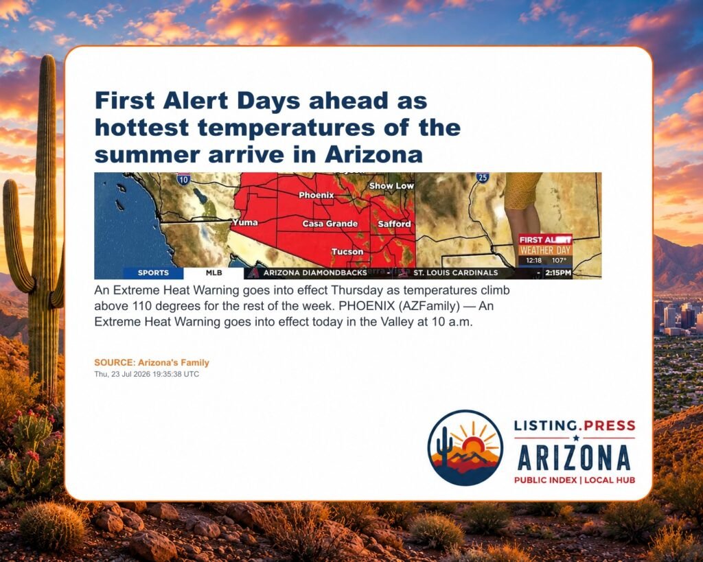 First Alert Days ahead as hottest temperatures of the summer arrive in Arizona