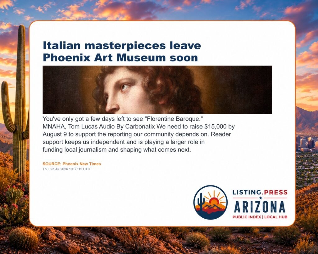 Italian masterpieces leave Phoenix Art Museum soon