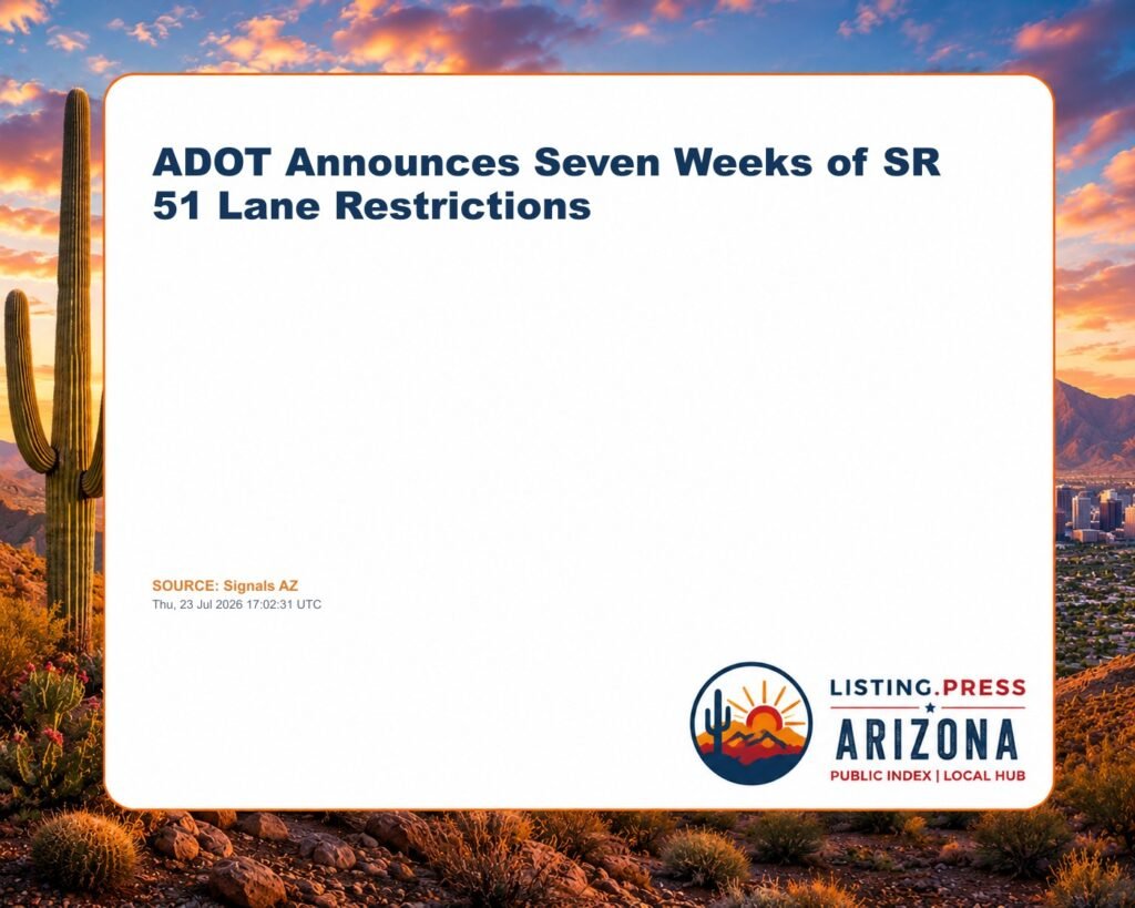 ADOT Announces Seven Weeks of SR 51 Lane Restrictions