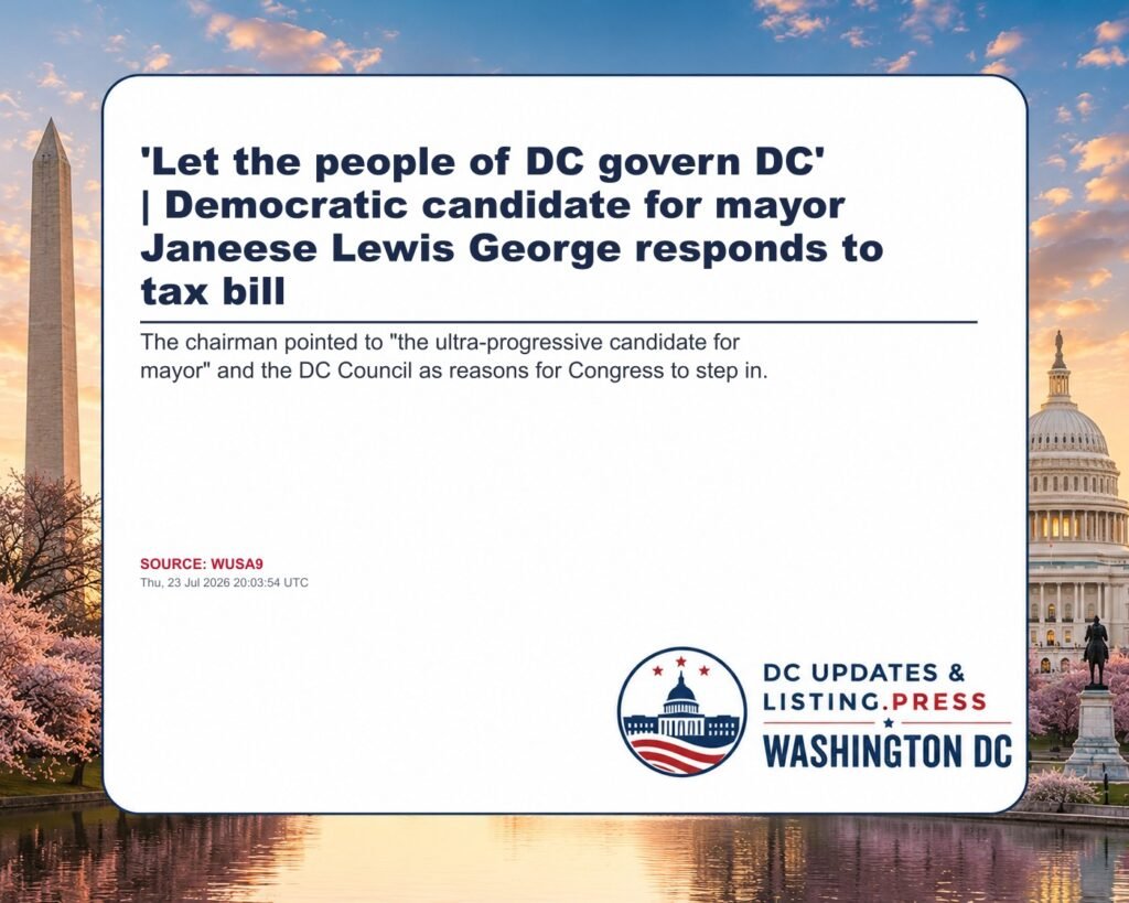 ‘Let the people of DC govern DC’ | Democratic candidate for mayor Janeese Lewis George responds to tax bill
