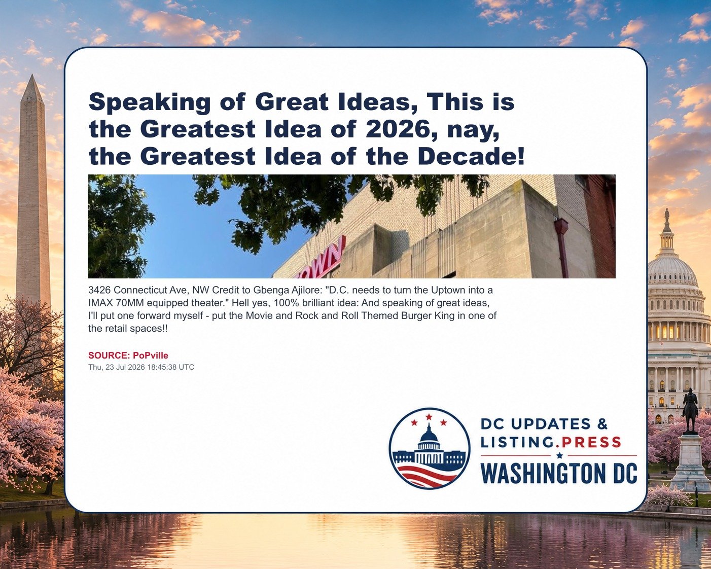 Speaking of Great Ideas, This is the Greatest Idea of 2026, nay, the Greatest Idea of the Decade!