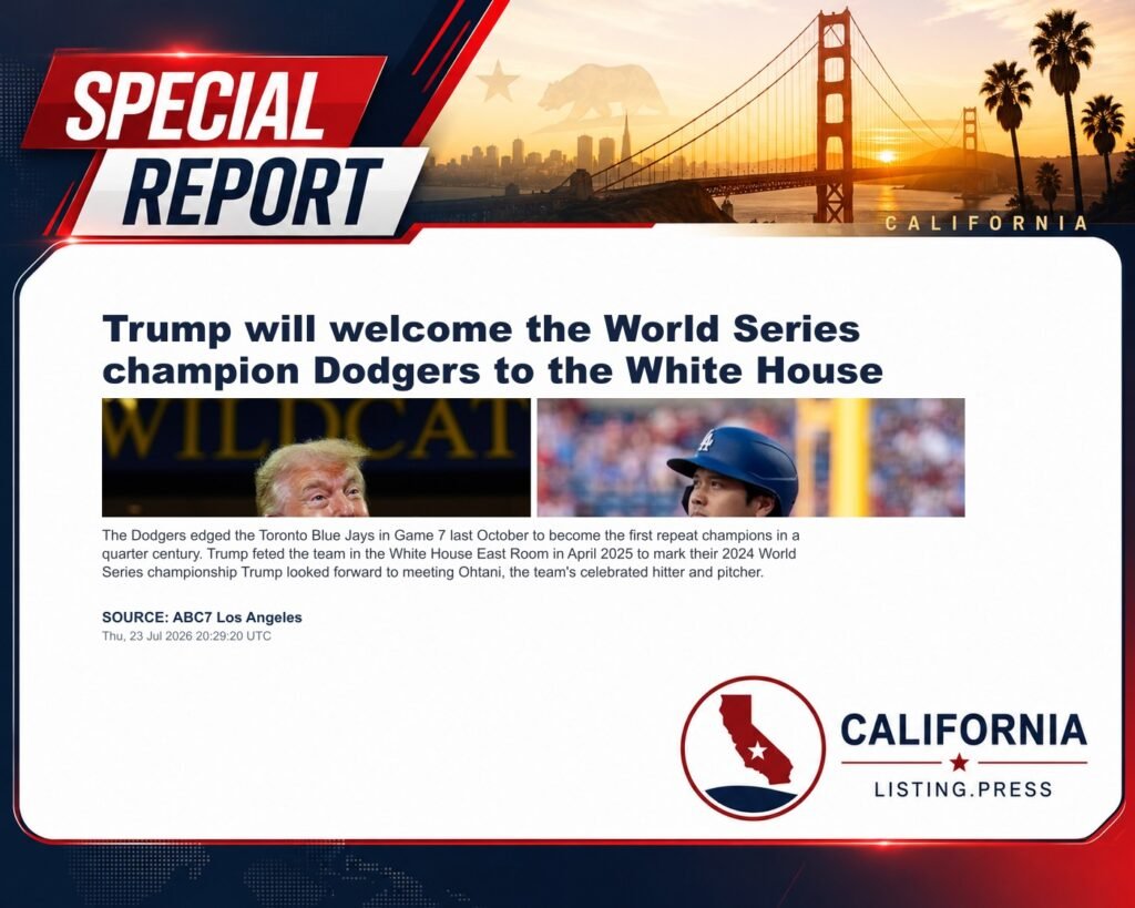 Trump will welcome the World Series champion Dodgers to the White House