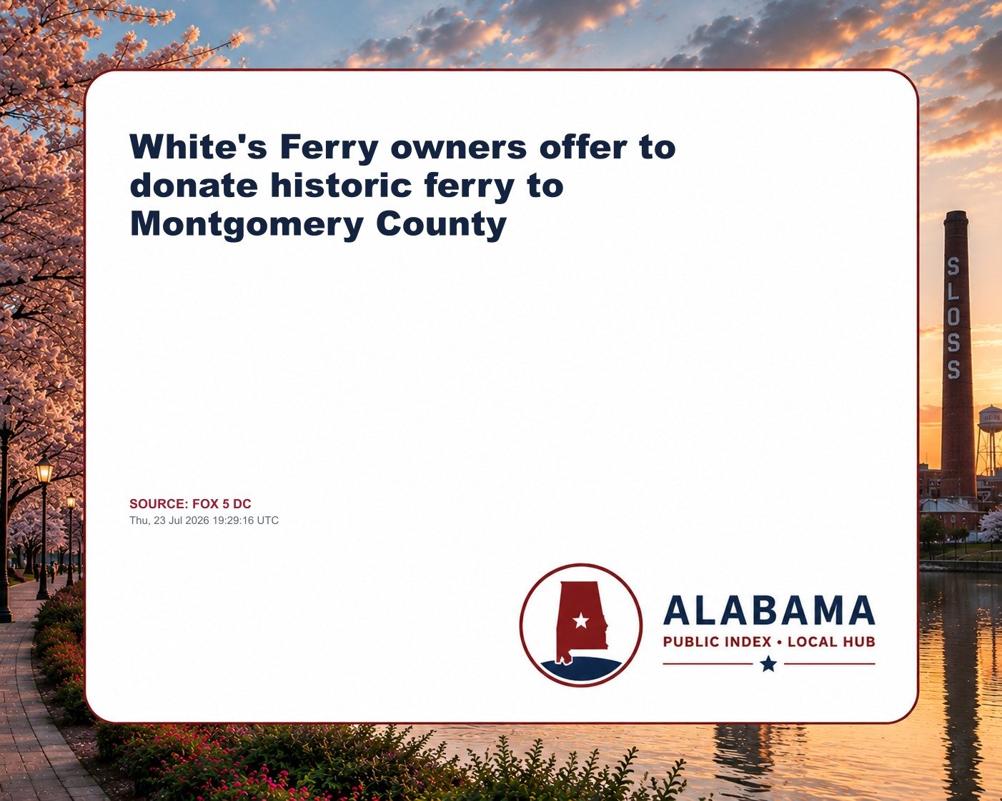 White's Ferry owners offer to donate historic ferry to Montgomery County