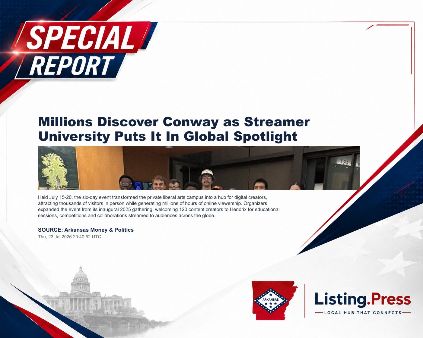 Millions Discover Conway as Streamer University Puts It In Global Spotlight