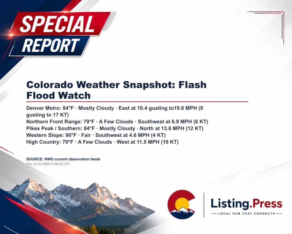 Colorado Weather Snapshot: Flash Flood Watch