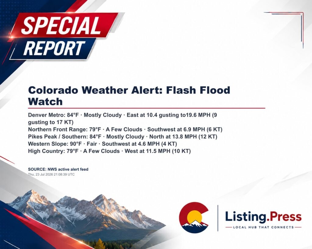 Colorado Weather Alert: Flash Flood Watch