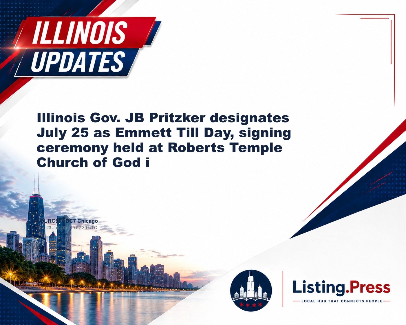 Illinois Gov. JB Pritzker designates July 25 as Emmett Till Day, signing ceremony held at Roberts Temple Church of God i
