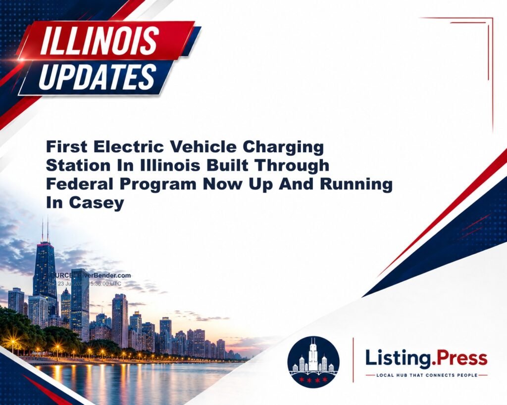 First Electric Vehicle Charging Station In Illinois Built Through Federal Program Now Up And Running In Casey