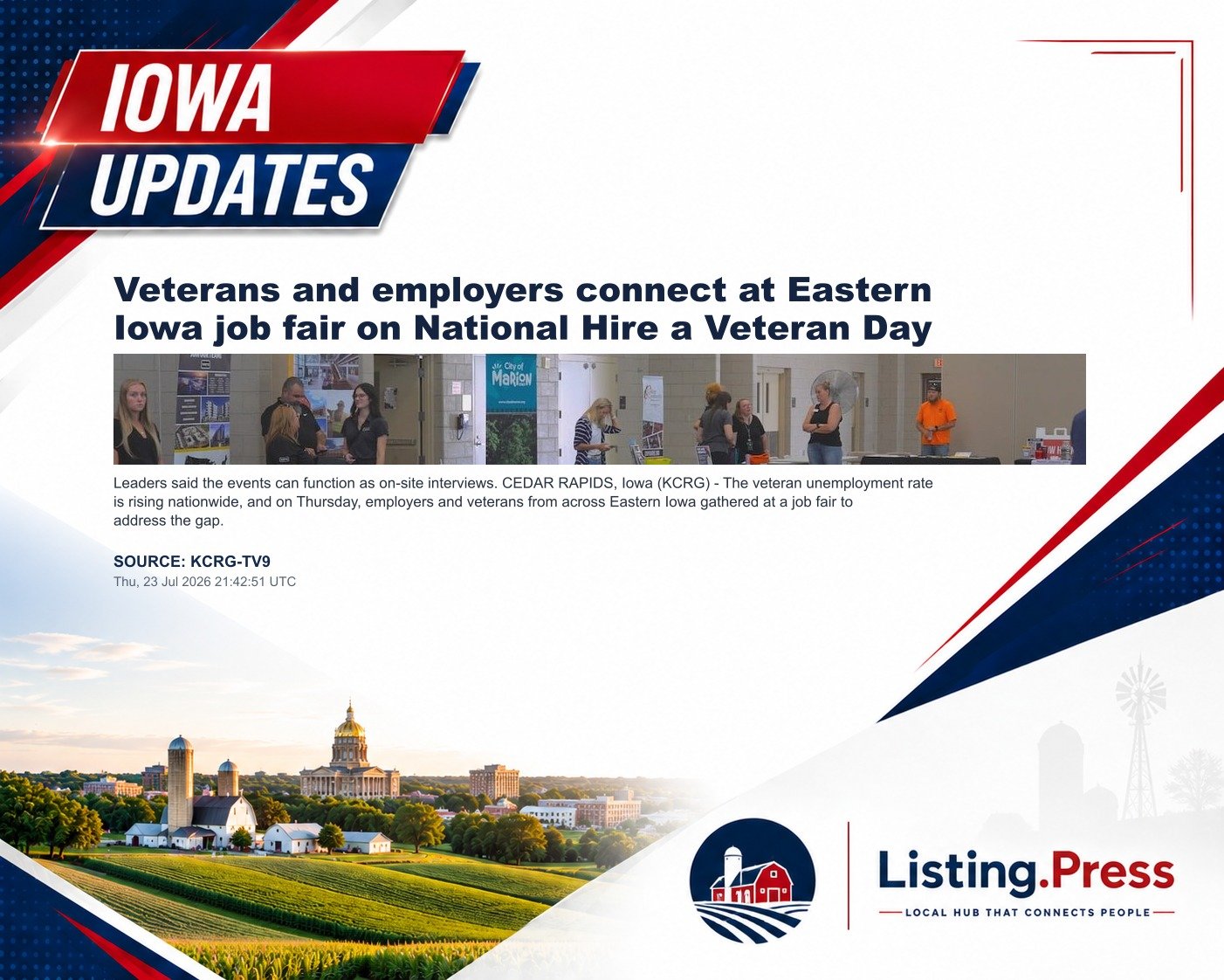 Veterans and employers connect at Eastern Iowa job fair on National Hire a Veteran Day