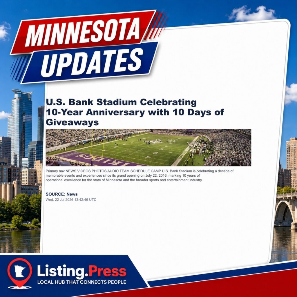U.S. Bank Stadium Celebrating 10-Year Anniversary with 10 Days of Giveaways