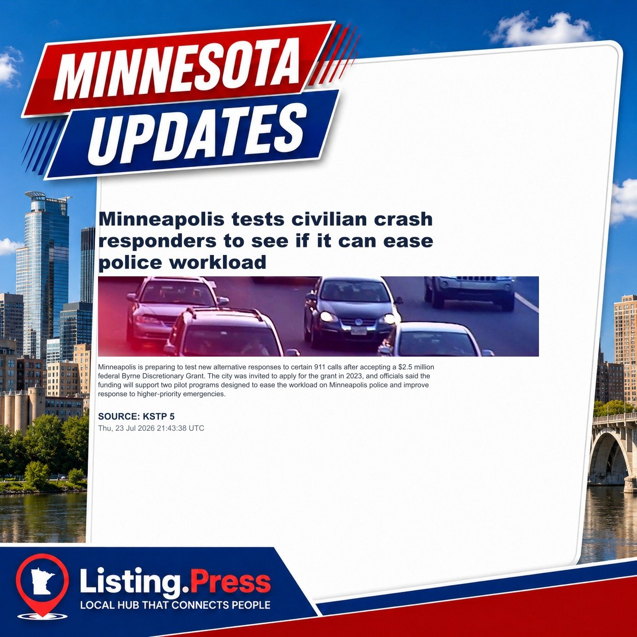 Minneapolis tests civilian crash responders to see if it can ease police workload