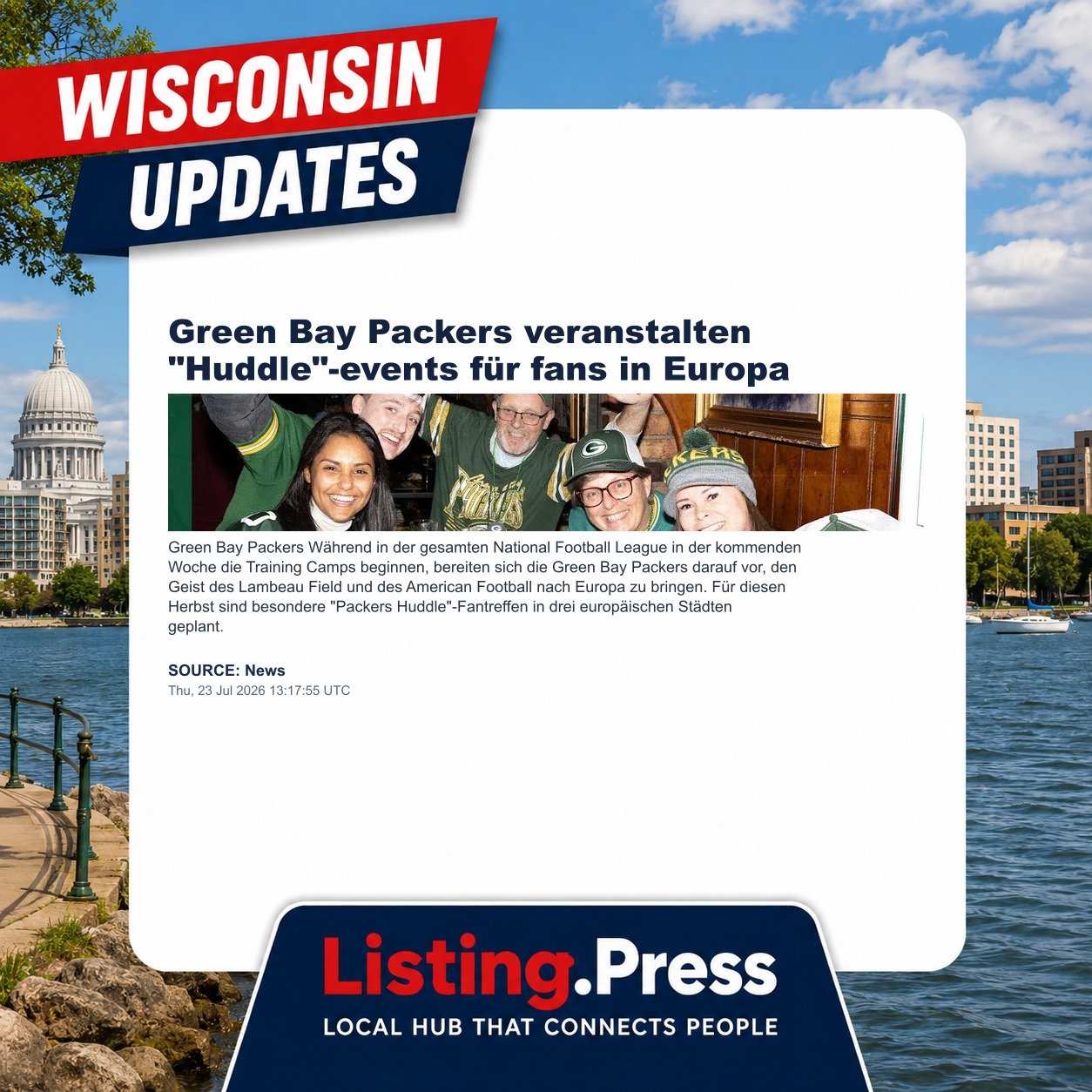 Green Bay Packers veranstalten "Huddle"-events für fans in Europa