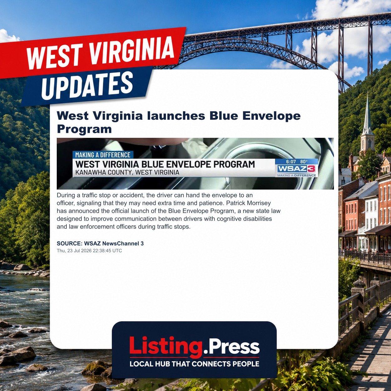 West Virginia launches Blue Envelope Program