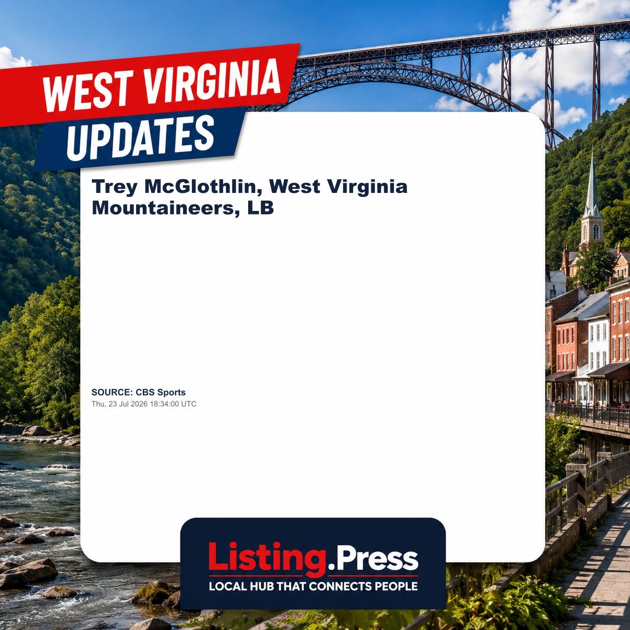 Trey McGlothlin, West Virginia Mountaineers, LB