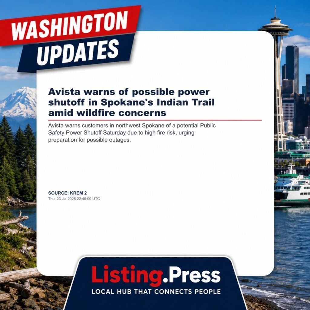 Avista warns of possible power shutoff in Spokane’s Indian Trail amid wildfire concerns