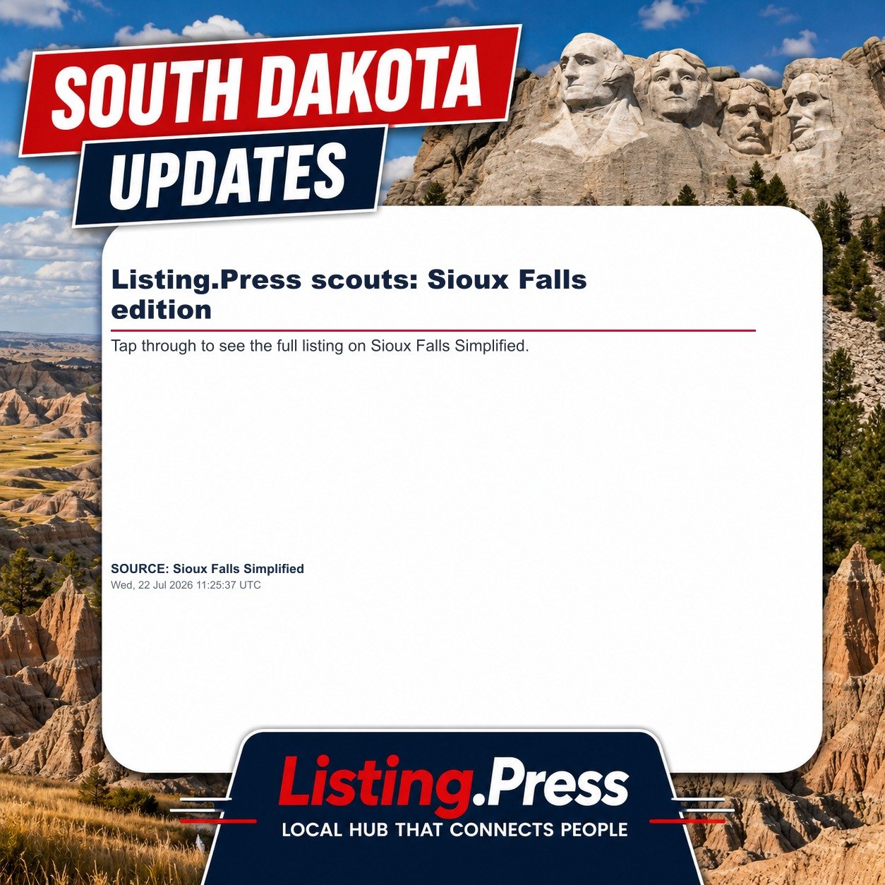 Listing.Press scouts: Sioux Falls edition