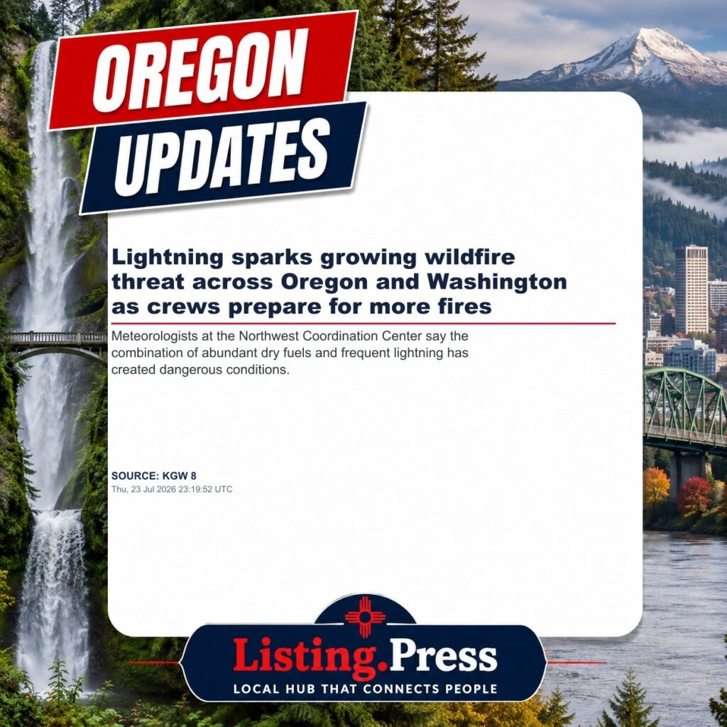 Lightning sparks growing wildfire threat across Oregon and Washington as crews prepare for more fires