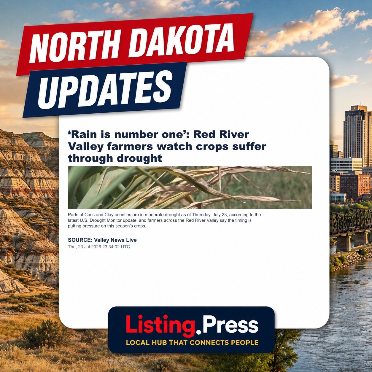 ‘Rain is number one’: Red River Valley farmers watch crops suffer through drought