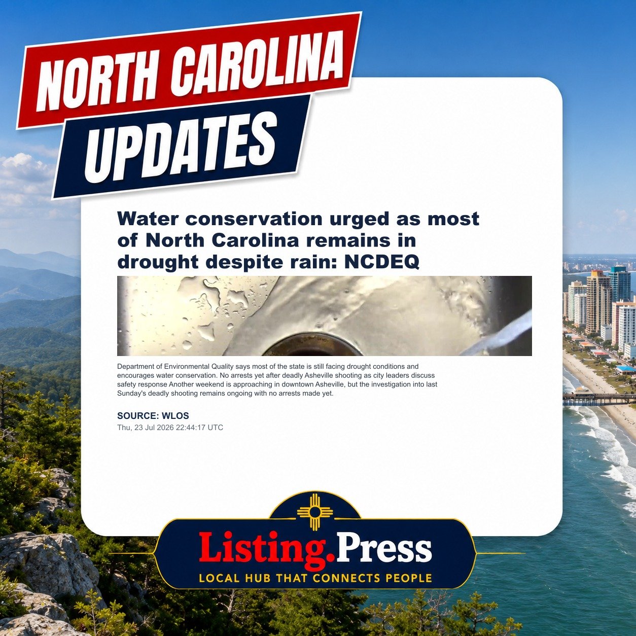 Water conservation urged as most of North Carolina remains in drought despite rain: NCDEQ